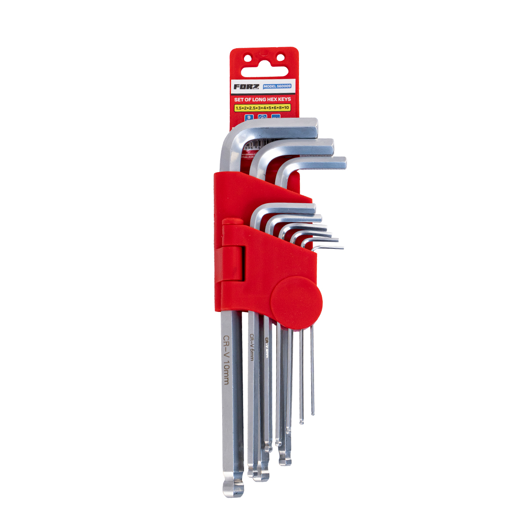 Набор шестигранных ключей с шаром FORZ 9 шт, CrV