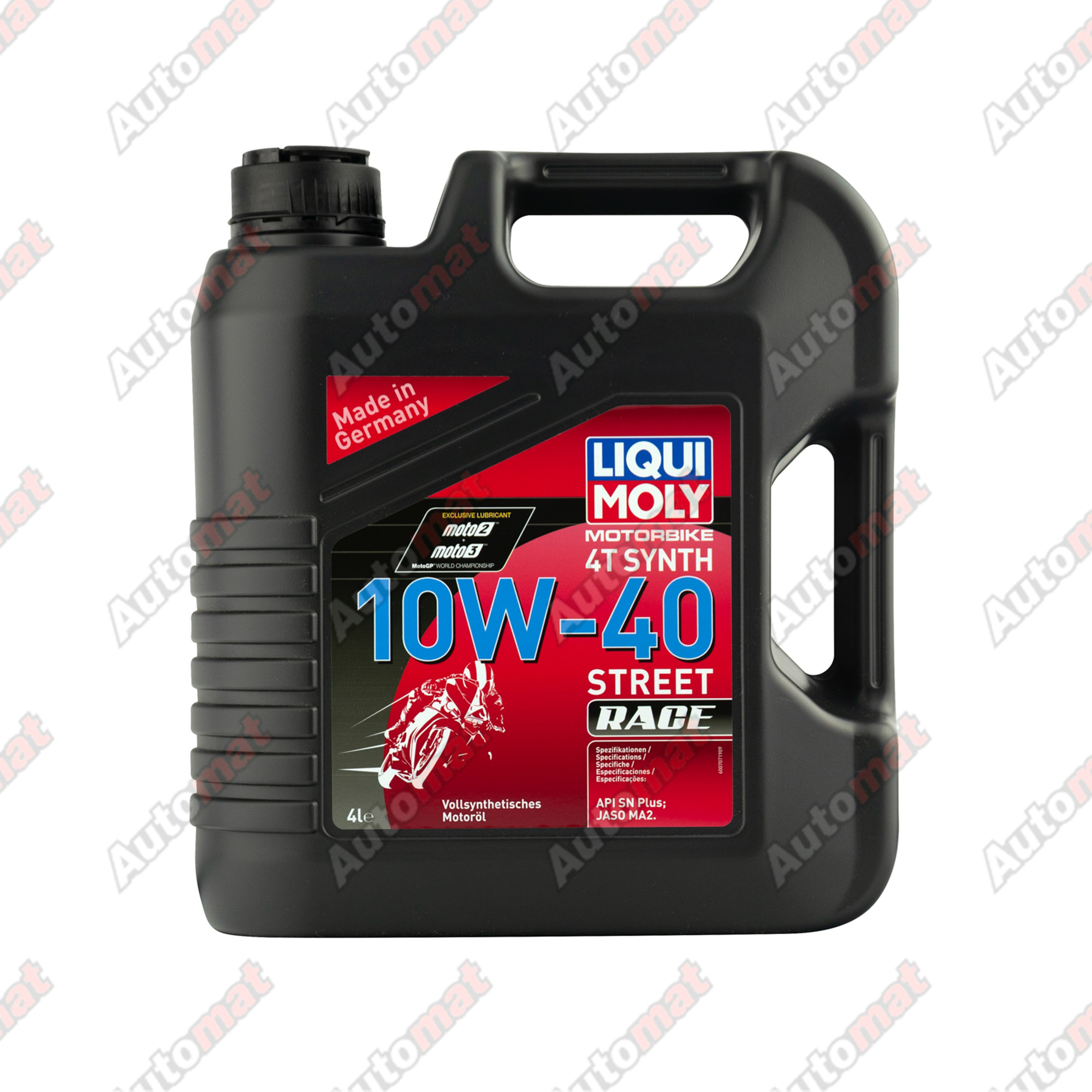 Моторное масло Liqui Moly 10W-40 SN MA2 4T Synth Street Race, 4л