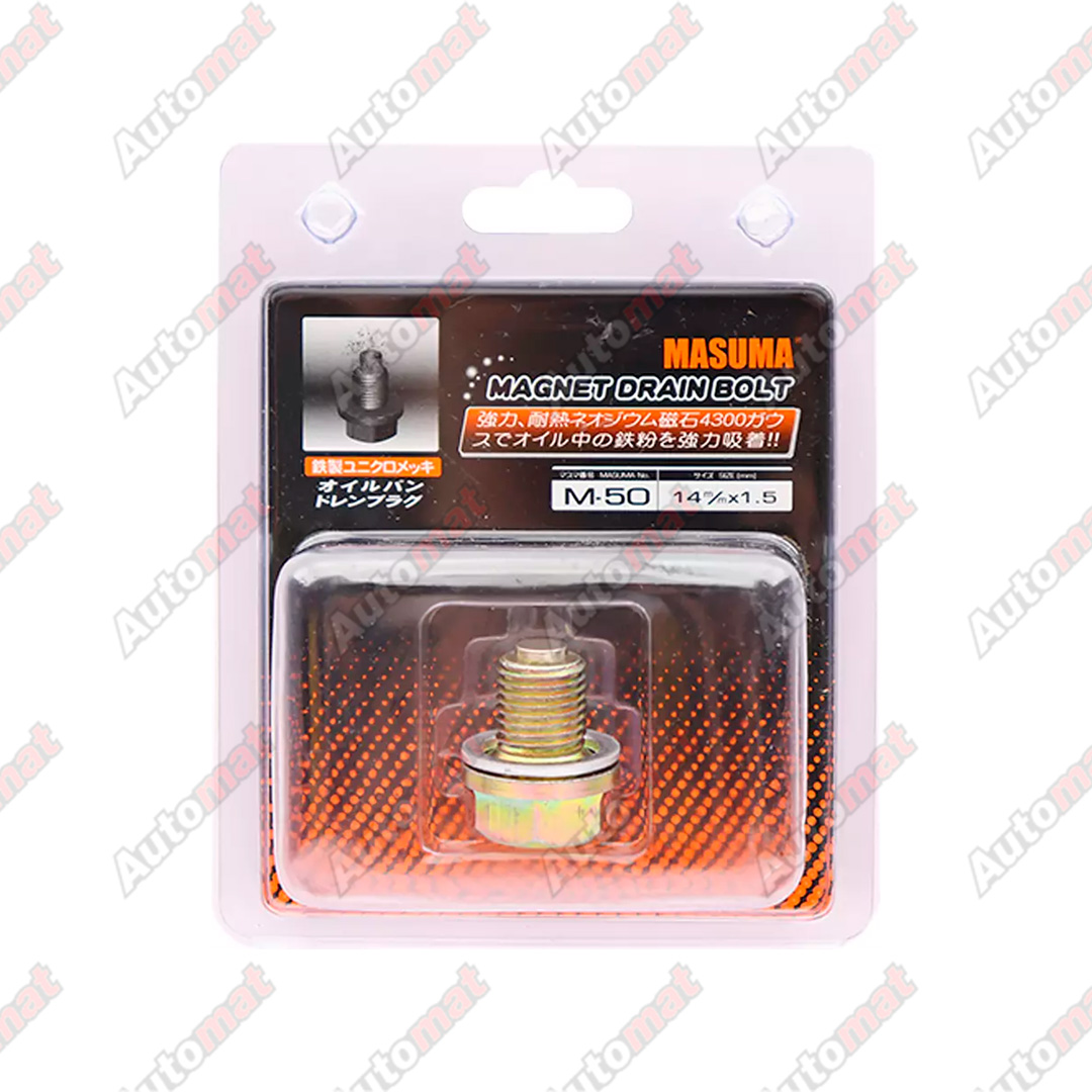 Болт маслосливной с магнитом MASUMA (с шайбой) MAZDA 14*1.5mm