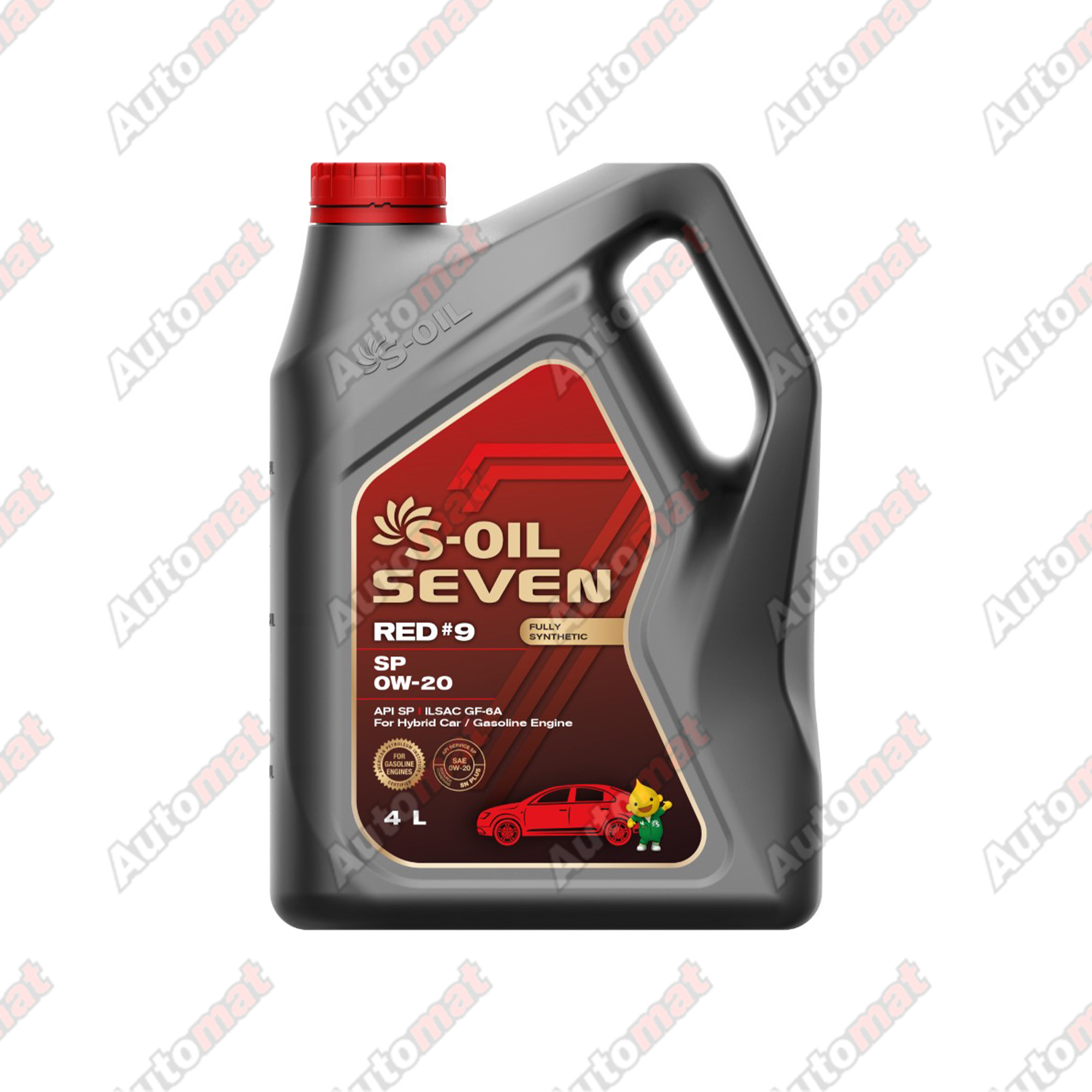 Масло моторное S-OIL 7 RED #9 0W-20 SP Fully Synthetic, 4л