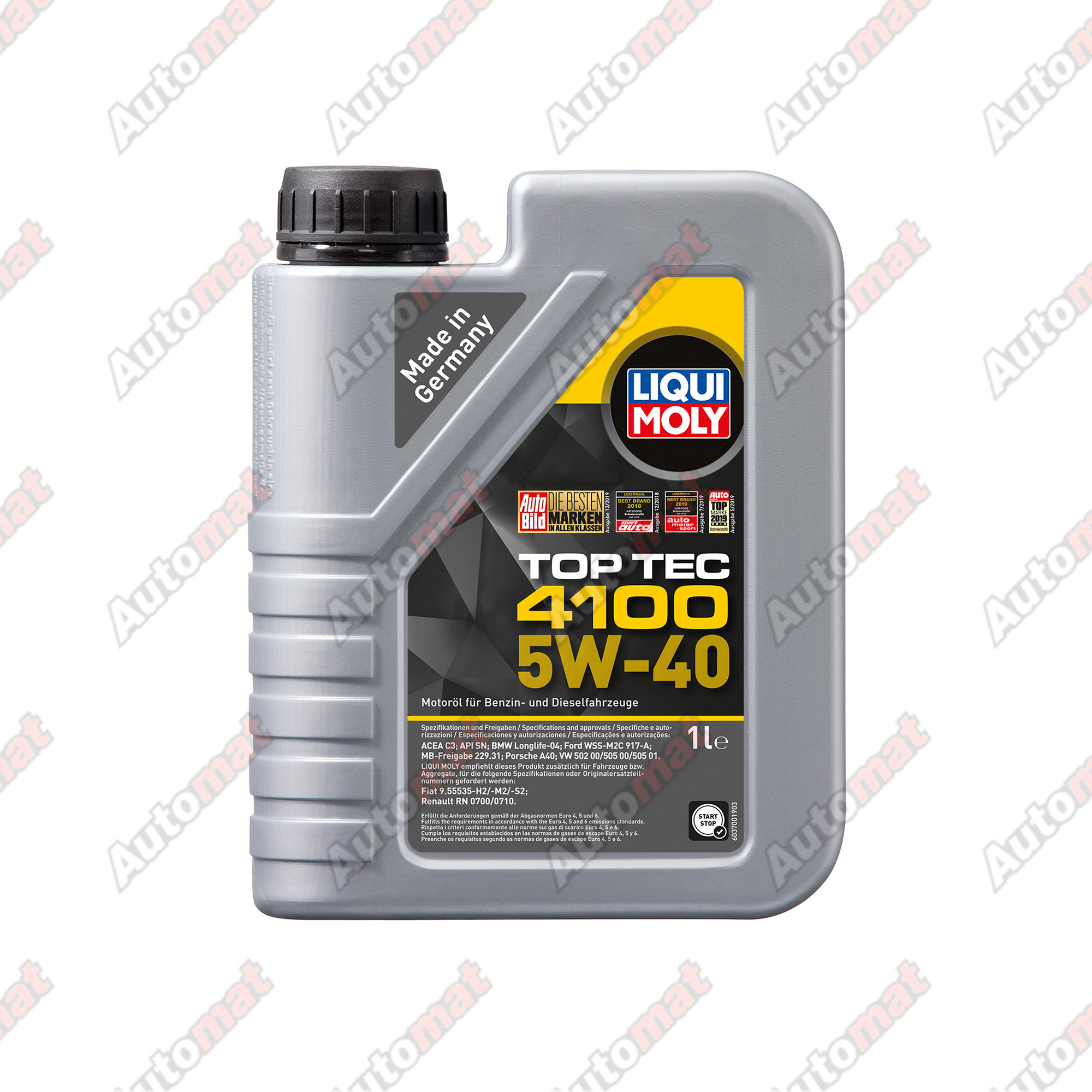 Моторное масло Liqui Moly 5W-40 CF/SN C3 Top Tec 4100, 1л