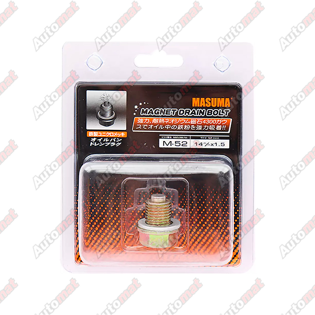 Болт маслосливной с магнитом MASUMA (с шайбой) Mitsubishi 14*1.5mm