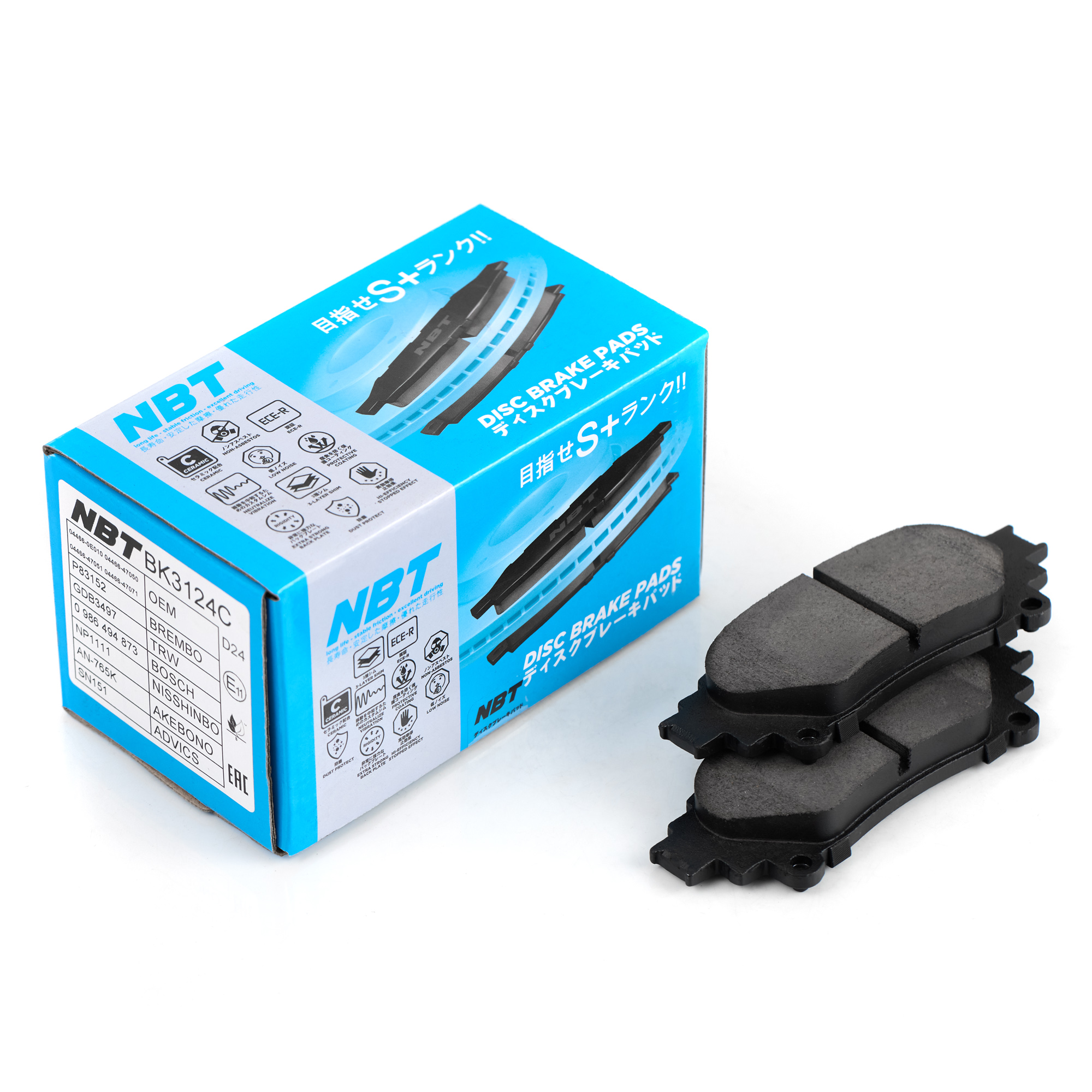 Колодки тормозные дисковые NBT BK3124C / SN151 / AN-765K / NP1111 / 0 986 494 873 / SP2296 / 2552501 / GDB3497 / P83152 / AV4101 / GP02001 / D2326H