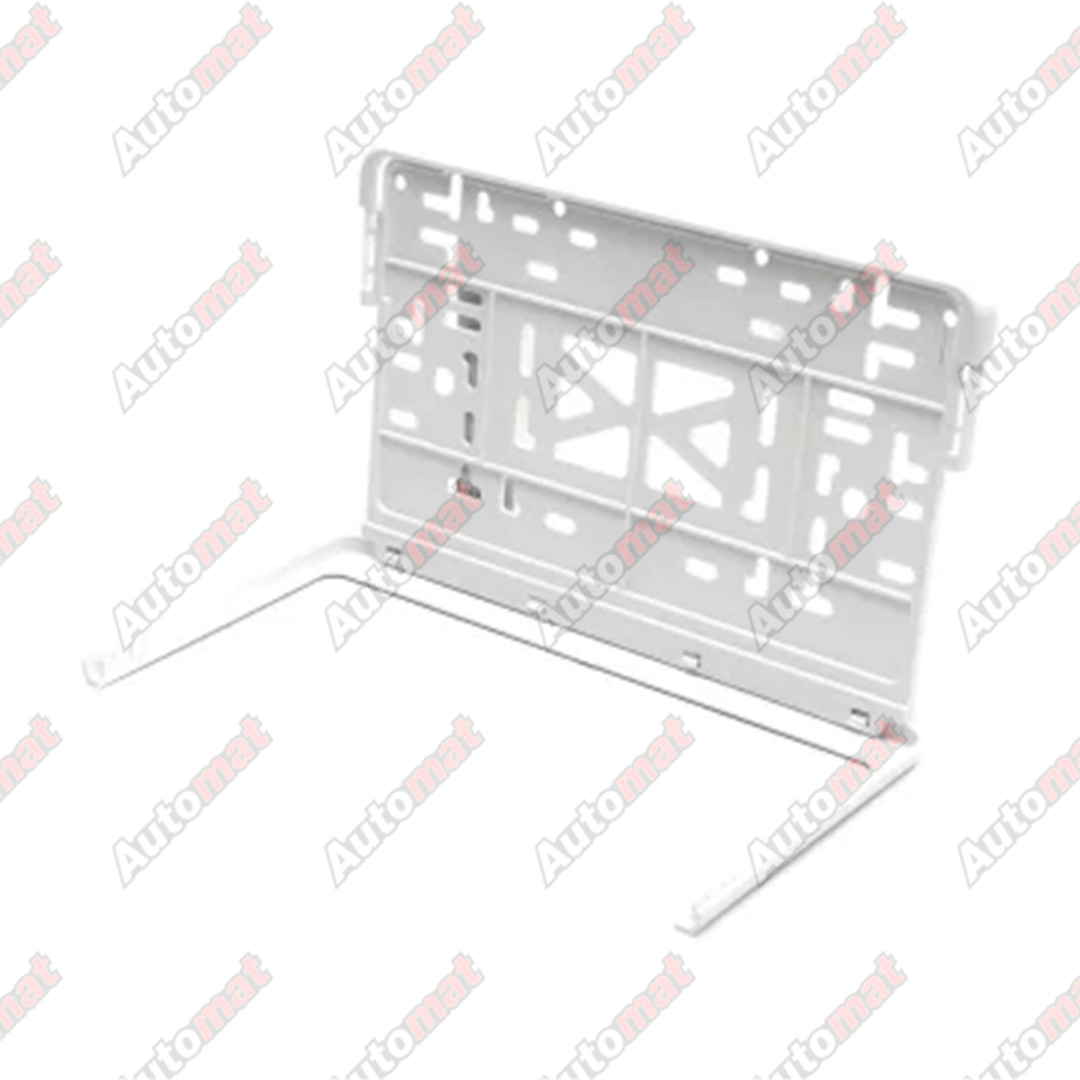Номера рамка пластм. Квадратная с защелкой с широким полем, БЕЛАЯ (1/30)