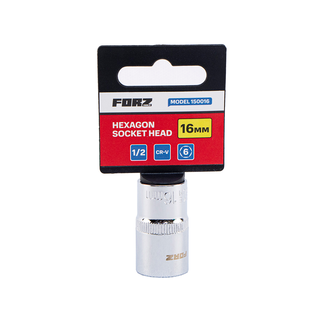 Головка торцевая шестигранная FORZ (1/2), 16 мм, CrV
