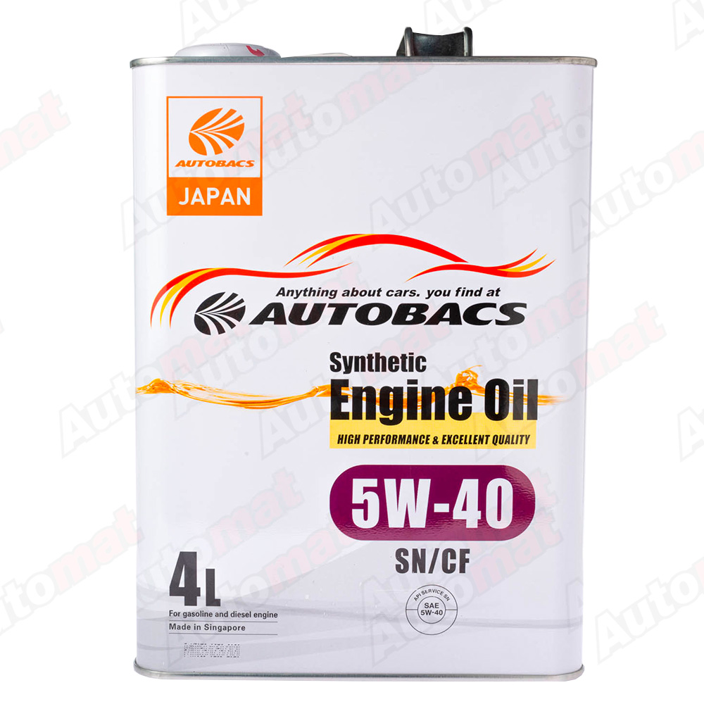 Моторное масло AUTOBACS ENGINE OIL SYNTHETIC 5W-40 SP/CF, 4л