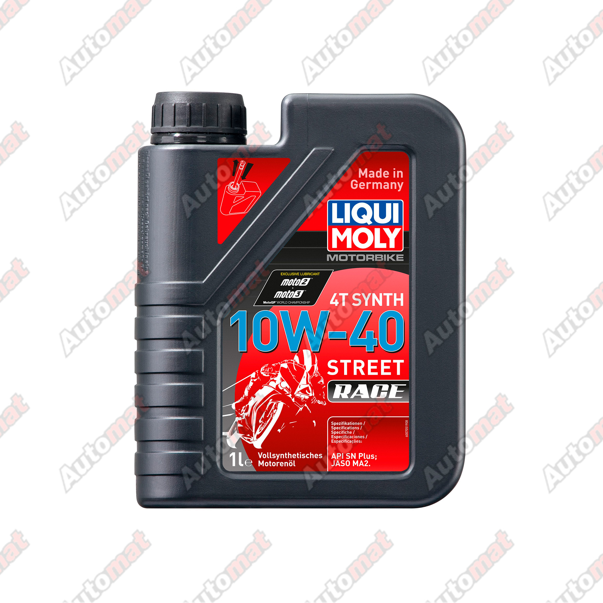 Моторное масло Liqui Moly 10W-40 SN MA2 4T Synth Street Race, 1л