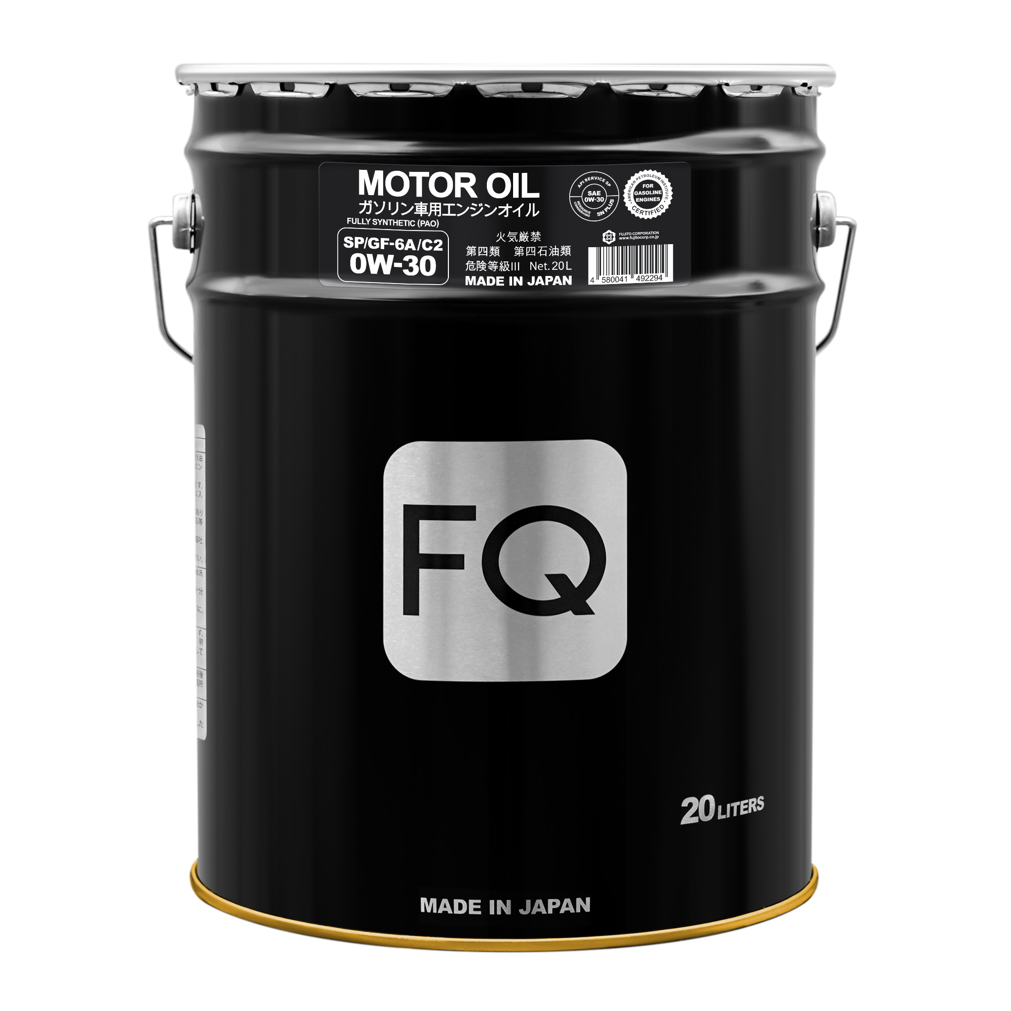 Масло моторное FQ 0W-30 SP/GF-6A/A5/B5/C2 FULLY SYNTHETIC (PAO), 20л