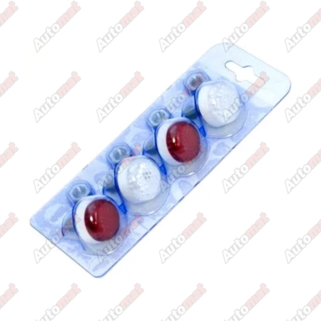 Болты креп. номер.знака, декор."Дельта-Про" светоотр., Белый+Красный к-т 4шт, БЛИСТЕР