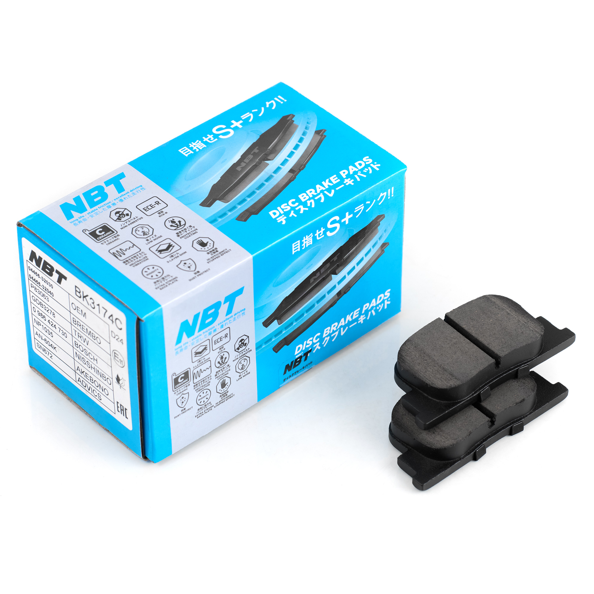 Колодки тормозные дисковые NBT BK3174C / SN672 / AN-604K / NP1035 / 0 986 424 730 / SP2042 / 2359201 / GDB3278 / P83063 / AV830 / GP02187 / D2187H