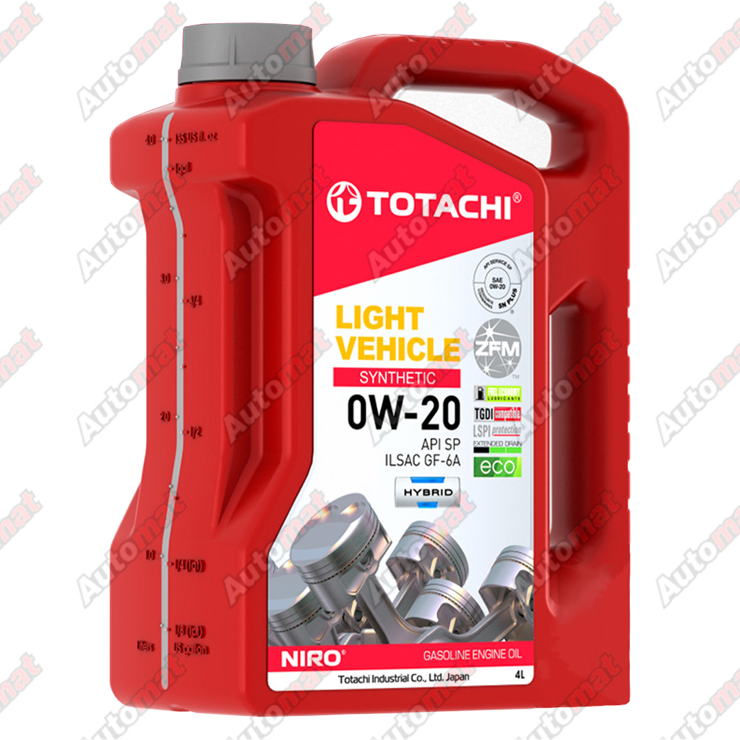 Масло моторное синтетическое TOTACHI NIRO LV SYNTHETIC SAE 0W-20 API SP/SN plus ILSAC GF-6A 4л