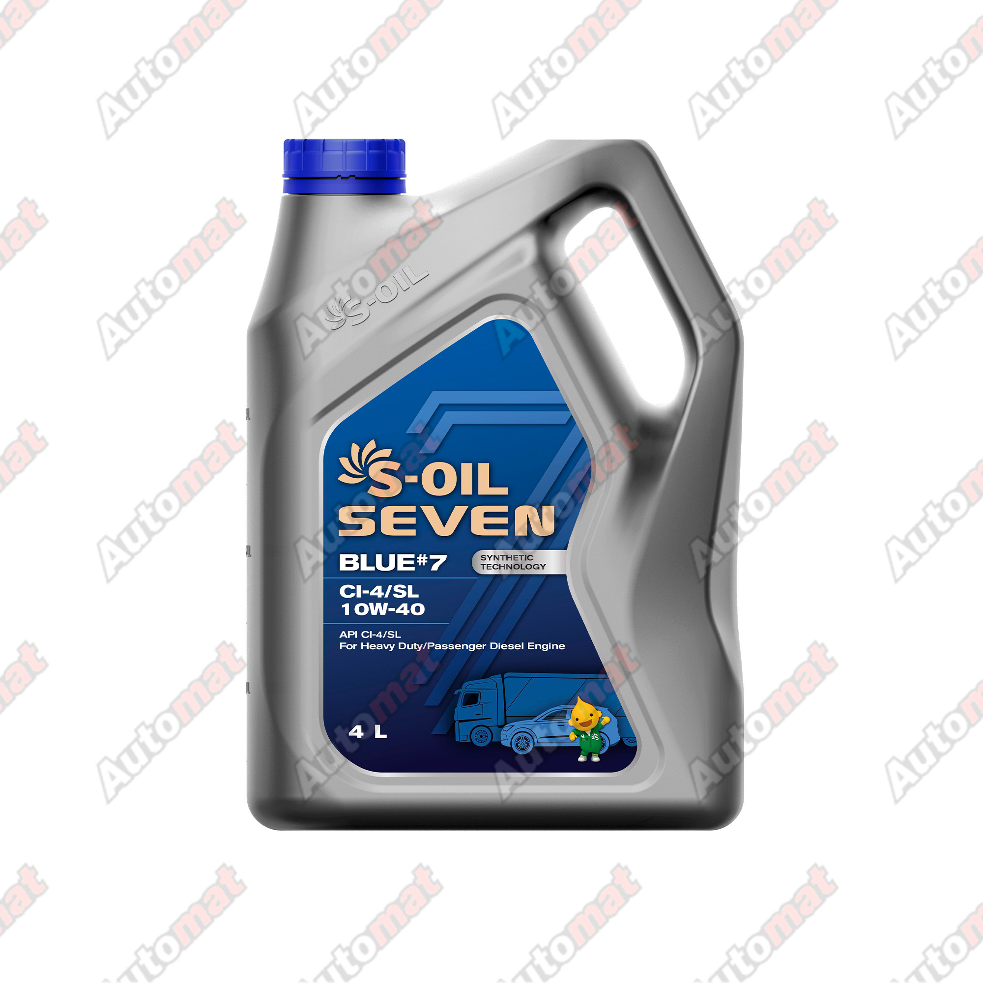 Масло моторное S-OIL 7 BLUE #7 10W-40 CI-4/SL Synthetic Technology, 4л