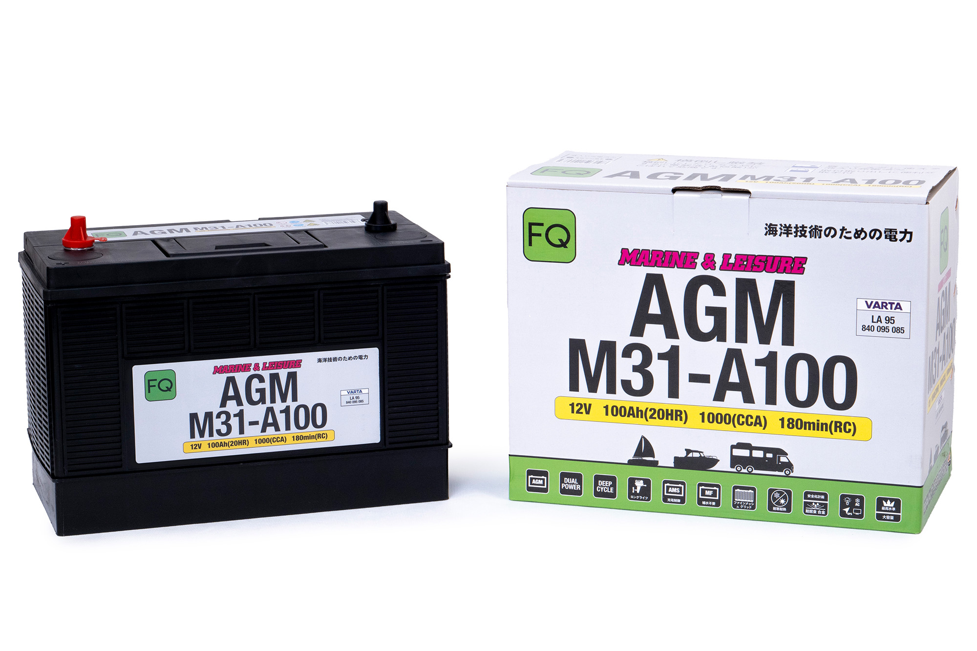 Аккумулятор FQ MARINE & LEISURE AGM M31-A100 100Ah 1000A