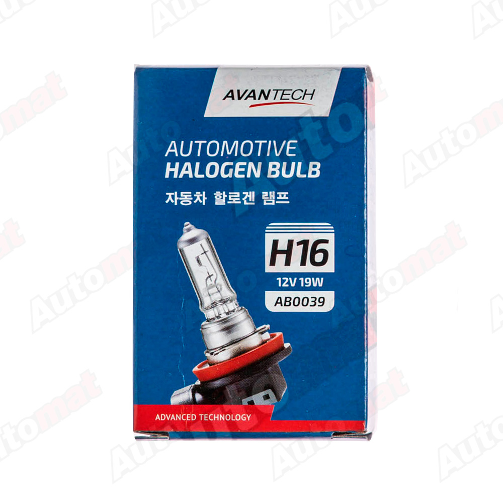 Лампа головного света AVANTECH H16 12V 19W 490 лм