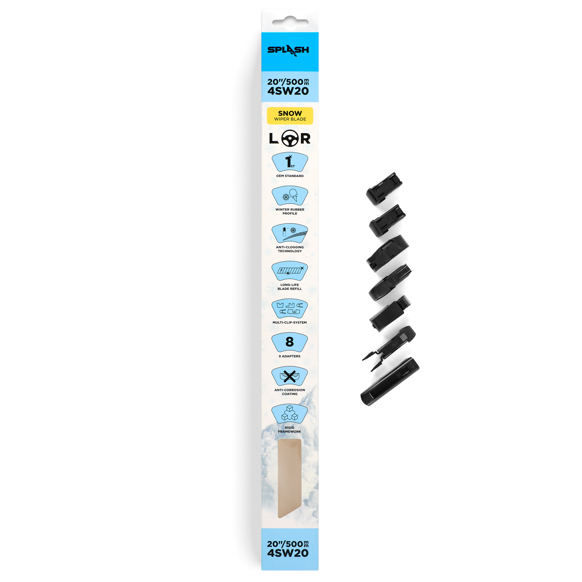 Щетка стеклоочистителя зимняя SPLASH 500mm (20'') 4SW20