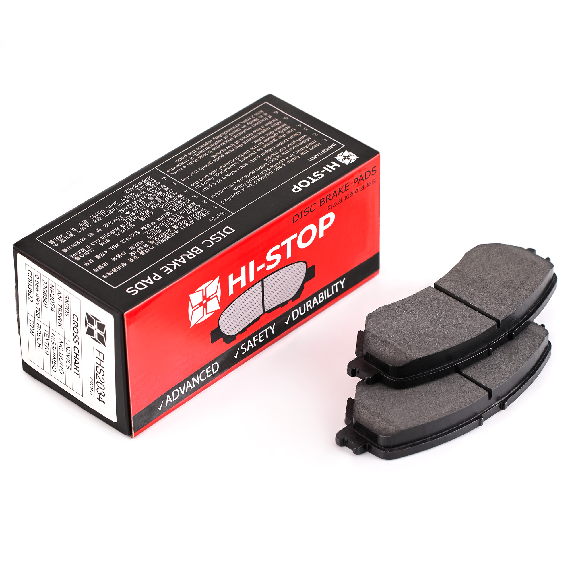 Колодки тормозные дисковые HI-STOP FHS2034 / SN205 / AN-793WK / NP2074 / 0 986 494 720