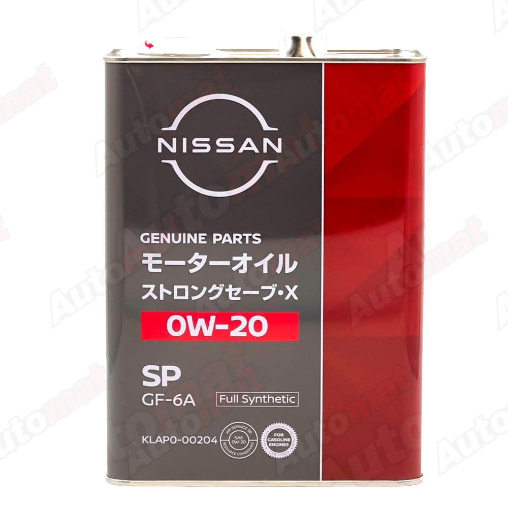 Моторное масло NISSAN STRONG SAVE X 0W-20 SP GF-5, 4л KLAP0-00204
