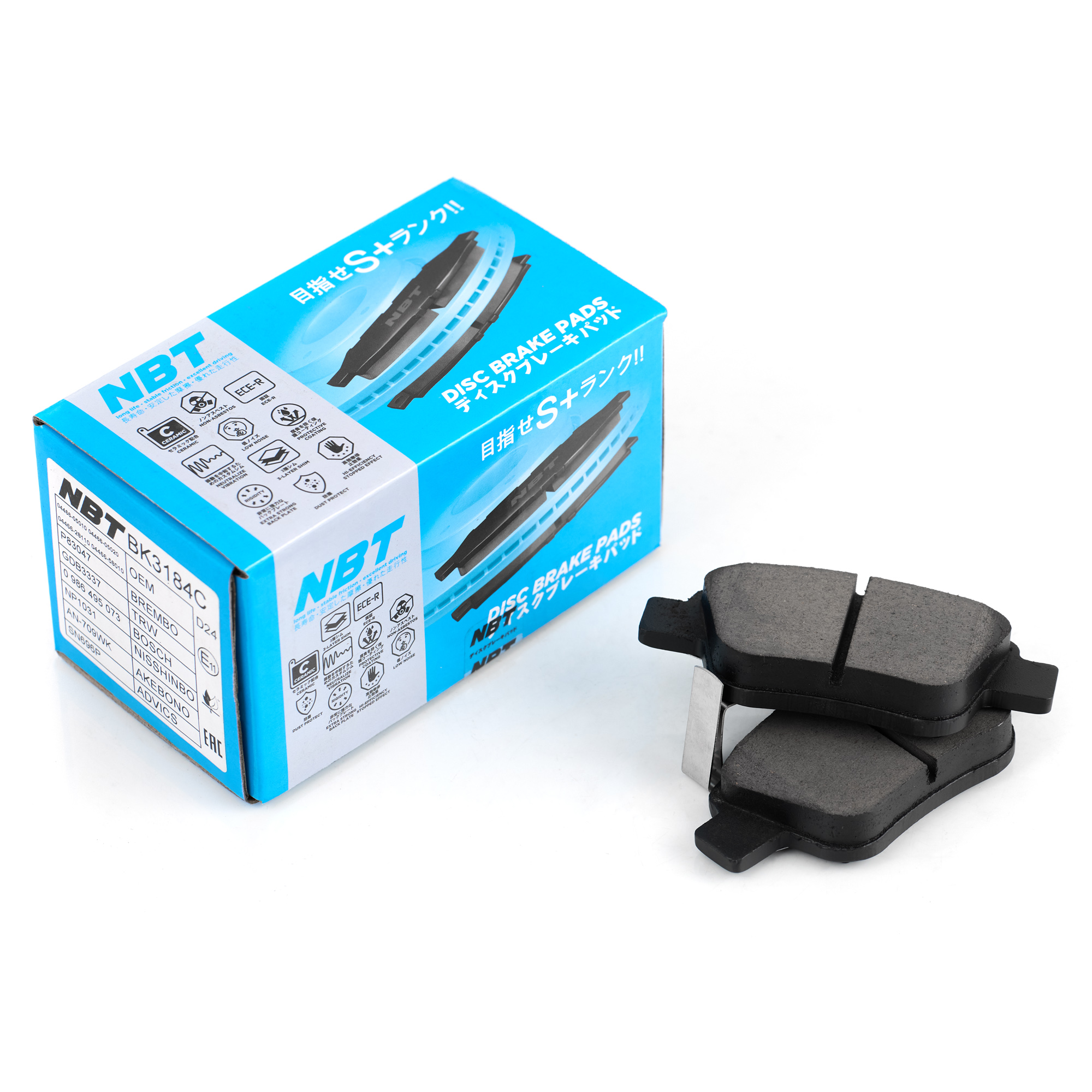 Колодки тормозные дисковые NBT BK3184C / SN696P / AN-709WK / NP1031 / 0 986 495 073 / 2362002 / GDB3337 / P83047 / AV949 / GP02239 / D2239MH