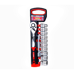 Набор торцевых головок с трещоткой FORZ (1/2), 12 предметов, 72 зубьев, CrV