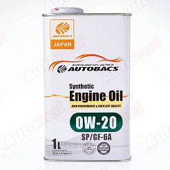 Моторное масло AUTOBACS ENGINE OIL SYNTHETIC 0W20 SP/GF-6A, 1л