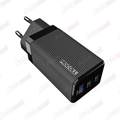 Сетевое зарядное устройство Mocoll 65W Fast Charge Type-C/Tape-A Alfa Series Black